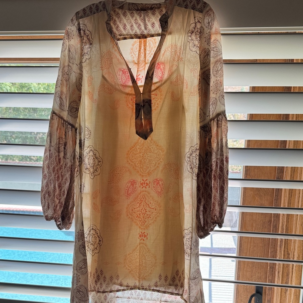 Free People Elegant Sheer Patterned Dress